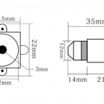 Mini caméra schéma dimensionnel